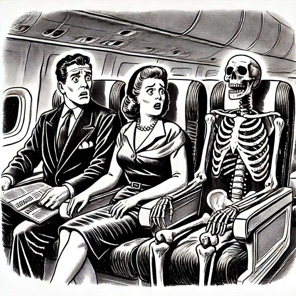 Couple shocked to be sitting next to a dead passenger